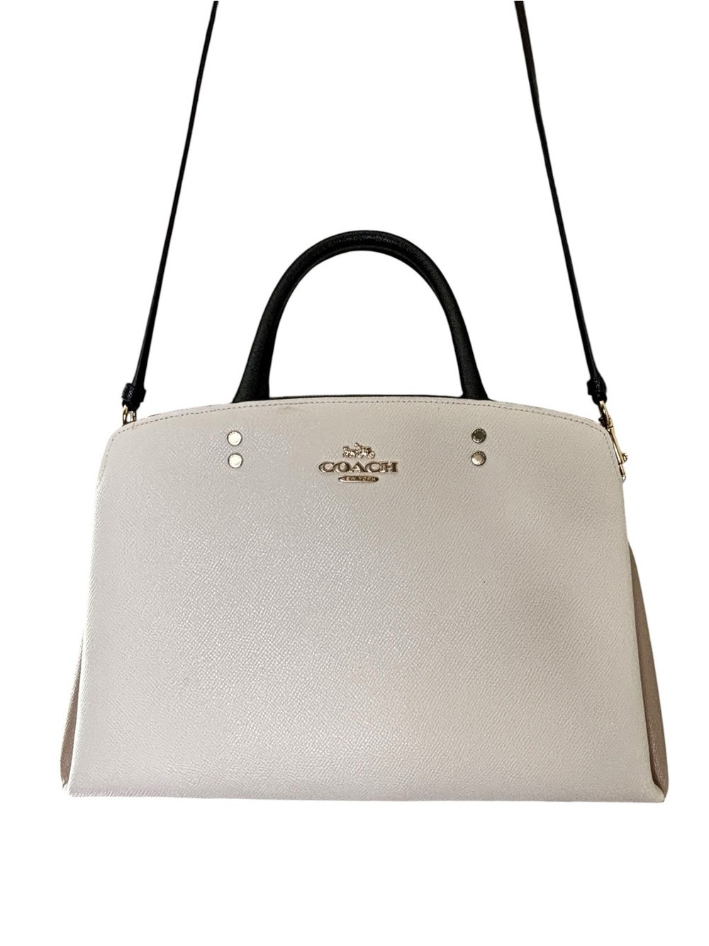 Coach 2022 Cara Satchel Chalk Multi Pebble Leather Satchel Crossbody NWT - Picture 13 of 13